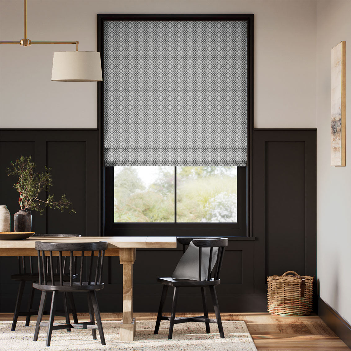 Colorized Giverny Slate Roman Blind 9363