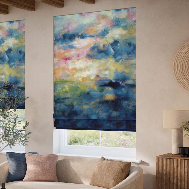 ColorizedZoom Nairobi Sky Blue Roman Blind 9372