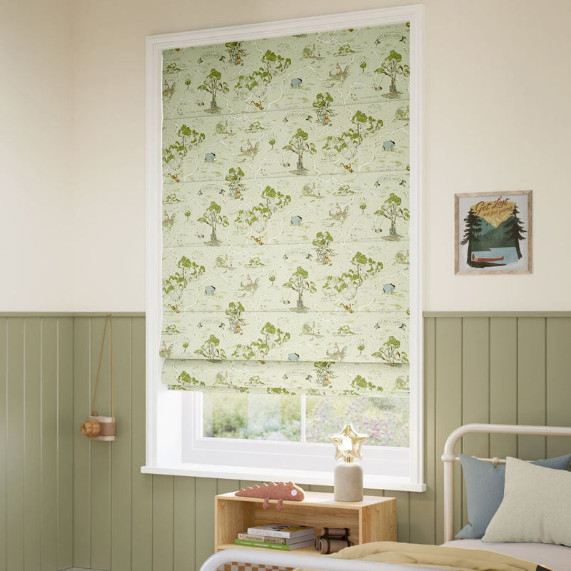 ColorizedZoom Hundred Acre Wood Forest Roman Blind 9393