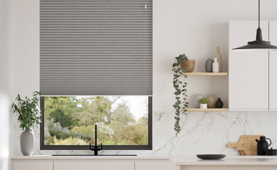Click2Go pleated blind in kitchen