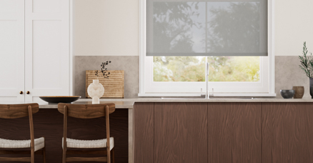 screen roller blind in a kitchen