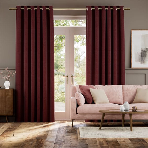 Paleo Linen Ruby Red Curtains