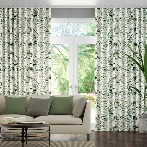 Kentia Linen Leaf Wave Curtains