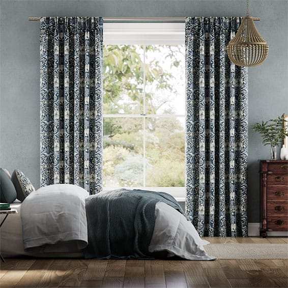 Velvet Grey Blue Curtains